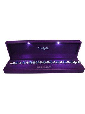 City Lights Cubic Zirconia Tennis Bracelet, Silver Plated